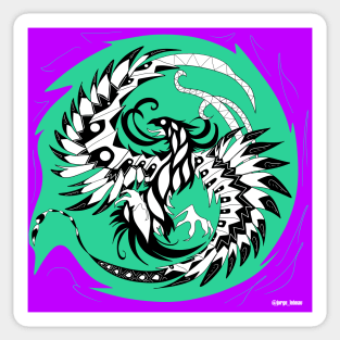 leaf green phoenix ecopop Sticker